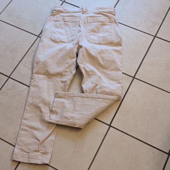 Everlane The Slim Leg Crop Tan Beige Cream White Size 10 - Picture 8 of 8